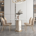 Mesa de comedor de lujo de acero inoxidable de diseño moderno